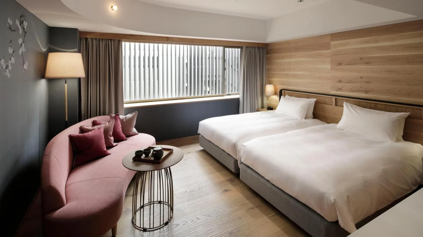 a hotel room with a bed and a chair at GOOD NATURE HOTEL KYOTO in Kyoto